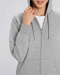 FELPA UNISEX CON CAPPUCCIO E ZIP NON GARZATA